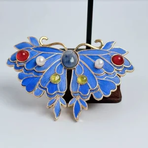 Large Butterfly Insect Brooch Cute Pin Luxury Women’s Gold Plated Copper Party Fashion Accessories