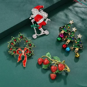 Large Vintage Brooches Female Fashion Broach Pins and Brooches for Women Christmas Theme Pins Broches Jewelry Fashion