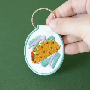 Latest Design 3D Embroidery Keychain High Quality Custom Patch Anime Logo Dog Fabric Keychain Manufacturer Custom Logo