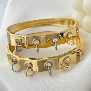 Latest Fashion Jewelry Trend Versatile Vintage Gold Circle Charm Bangle Women’s Accessories for Party Wedding