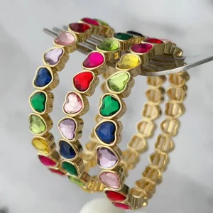 Latest Fashion Trend Beautiful Elastic Colorful Heart Bracelet