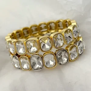 Latest Fashion Trend Beautiful Elastic Square Crystal Bracelet