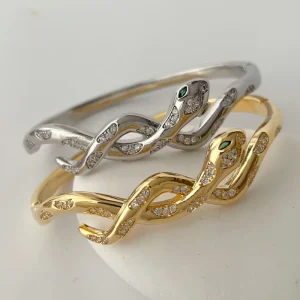 Latest Fashion Trend Versatile Zircon Pave Snake Bangle Bracelet Women’s Accessories