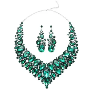 Latest New Products Rhinestone Crystal Alloy Design Sets High Sister Fashion Necklace Set Costume Jewelry