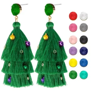 Layered Colorful Tassel Tiered Fringe Drop Earrings Alloy Women’s Valentine’s Day Mother’s Day Birthday Thanksgiving Gift