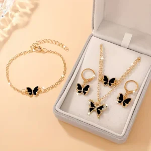 Layered Necklace Charms butterfly Pendants Necklace Set for Necklace Set N240941