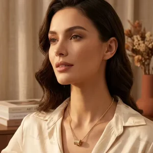 Layered Pendant Necklace Women Gold Color Stainless Steel Fashion Jewelry Daily Wear Accessory