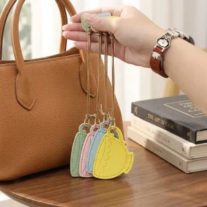 Leather Bag Charms Fashion Coffee Cup Shaped Bookmark Usage 4Colors Students Papers Corner Pendant Ornament Organizer