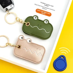 Leather Cartoon Access Card Holder Keychain Creative Cute Key Charm for Girls Personalized Bag Pendant Gift
