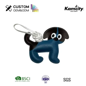 Leather Dog Bag Charm Cute Cartoon Puppy Keychain Handmade PU Padded Pendant Ladies Handbag Backpack Decoration Accessory