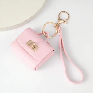 Leather Handbag Keychain Small Bag Keychain Headphone Bag Purse Charm Accessories