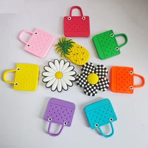 Leisure Style Series Charms PVC Large Size Flower Bags Pineapple Stanley Rubber Custom Bag Charms Accessories