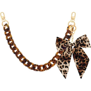 Leopard Bow Tortoise Shell Acrylic Bag Chain Gold Clasp Replacement Strap for Tote Bags & Purses