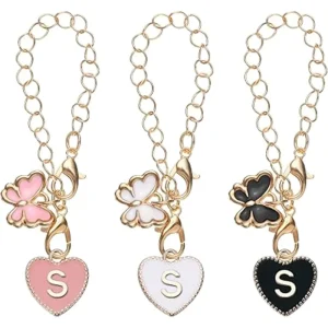 Letter Charm Accessories Stanley Name ID Initial Tumbler Cup Handle Heart Shape Leaf Clover Initial Personalized Charms Chain