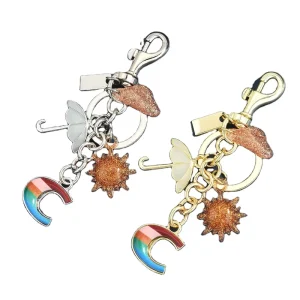 Letter rainbow C Fashion Bag Pendant Women’s Sun Umbrella rainbow C Keychain Bag Charm