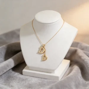 Letters Shape Charm Necklace Personalized Accessory Vintage 18K Gold Plated Valentine’s Day Gift Exquisite Fashionable Pendant