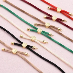 Life Tree Half Finished Can Thread Fortune Beads Connectors DIY Metal Milan Wire Woven Adjustable Fashion String Bracelets