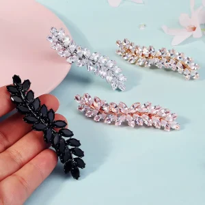Light Luxury Fashion Copper Zircon Hair Clip Exquisite Daily Hair Accessory for Women and Girls Birthday Valentine’s Day Gift