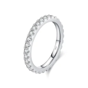 Light Luxury High Quality Stackable Diamond Ring 925 Sterling Silver Women’s Engagement Wedding Jewelry Moissanite Eternity Ring