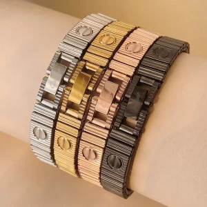 Light Luxury High end Stainless Steel Elastic Bracelet French Daily Commuting Fashion Men’s and Women’s Accessories