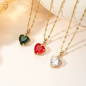Light Luxury Zirconia Necklace Collarbone Chain Fashionable Pendant Couple’s Accessory