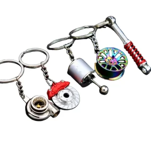 Light Weight Colorful Plating Innovated Automotive Turbo Gear Car Wheel Brake Disc Metal Keychain