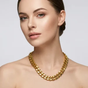 Lightweight Gold Metallic Plastic High Gloss Durable Chunky Hip Hop Swag Statement Necklace Maxi Costume Big Chain for Iced
