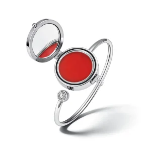Lip Balm Bracelet Stainless Steel Locket Lipstick Container Bracelet Cuff for Women