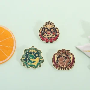 Little Boy and Fox Enamel Pin Rose Flower Brooch Cartoon Fairy Tale Lapel Badge Jewelry Gift for Friends and Fans