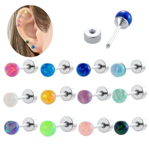 Lollipop Style Round Zircon Ear Lip Stud Hypoallergenic Cartilage Labret Piercing Jewelry Flat Back Tragus Helix Earrings