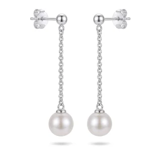 Long Chain Tassel Earrings Pearl Drop Copper Alloy Shell Pearl Jewelry for Daily Wear Party