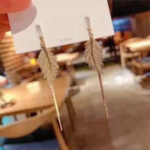 Long Fashion Women’s Tassel Earrings New Fashionable Leaf Popular Earring