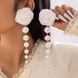 Long Style Pearl Flower Colorful Earrings for Africa Jewelry Shop NX204213