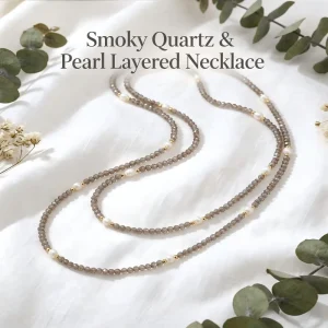 Long Sweater Necklace Minimalist Freshwater Pearl Crystal Beaded Extra Long Layering Statement Jewelry