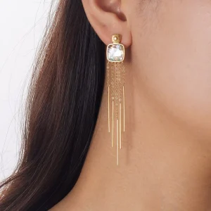 Long Tassel Dangle Earrings Stainless Steel Waterproof Hypoallergenic Jewelry Colorful Shell Drop Earrings