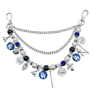 Los Angeles Dodgers Champions Beaded Lanyard Fashionable Baseball Sports Team Bag Chain Lanyard for Promotional Gifts
