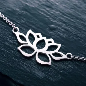 Lotus Fun 925 Sterling Silver Jewelry Fashion Hollow Out Lotus Silver Necklace 925 Fine Jewelry for Women