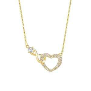 Love 8 Word Knot Necklace Queen Temperament Heart-shaped Clavicle Chain Simple Lover Pendant Jewelry