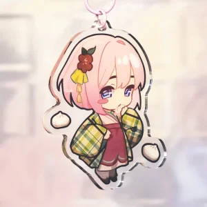 Lovely Anime Girl Plastic Keychain Cute Cartoon Figure Charm Pendant for School Bag Fashion Accessory Gift