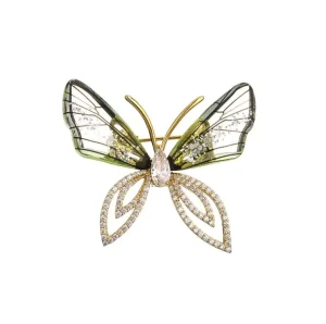 Lovely Resin Jewelry Acrylic Diamond Insect Brooch Rhinestone Transparent Butterfly Brooches Pins Lapel Pin Corsage