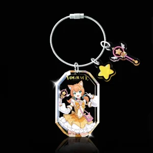 Low MOQ Custom Acrylic Full Color Keychain Double Sided UV Printing Holographic Acrylic Charm Export Quality Souvenir