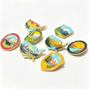 Low MOQ High Quality Custom Metal Pin Badges Hard Enamel Brooches with UV Printing Animal and Fashion Themes