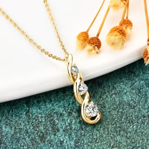 Low Price Sale Large Discount Hip Hop Waterproof 925 Silver 14K Gold Plated D VVS1 Moissanite Certified Infinity Spiral Necklace