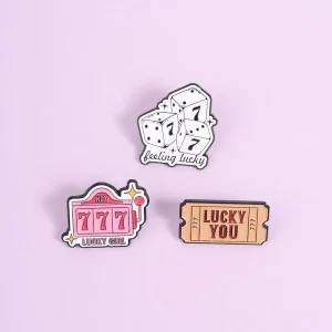 Lucky 777 Dice Enamel Pin Custom Slot Machine Metal Badges No MOQ Low Price Cute Brooch Lapel Pin for Jacket Bags