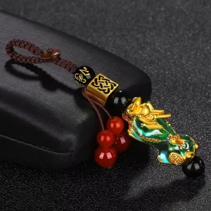 Lucky Bag Charms Temperature Sensitive Color Changing Charm Feng Shui Pi Xiu Pixiu Keychain for Key