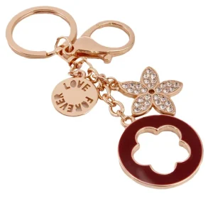 Lucky Five-Leaf Metal Keyring Bag Pendant Cute Fashionable Car Keychain in Zinc Alloy Iron Brass with Customized Laser Logo