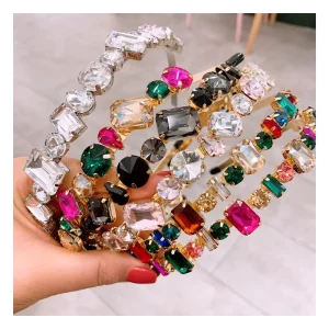 Luoyan Bling Crystal Headbands Rhinestone Hair Bands Sparkling Diamond Hair Accessories for Women Girls Party Wedding