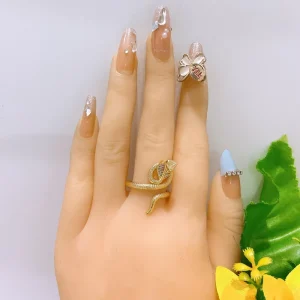 Luxurious Exaggerated Hollow Large Ring Alloy Ring Gold Plated Smooth Fashion Ring