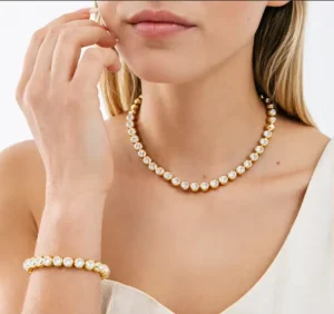 Luxury 14K Gold Plated Bezel Set Tennis Bracelet Round Cut Cubic Zirconia Fashion Jewelry Women Gift