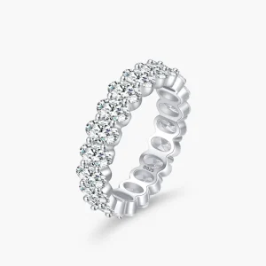 Luxury 925 Sterling Silver Dazzling Full Oval AAAAA CZ Finger Ring For Women Classic Wedding Engagement Fine Jewelry Gift